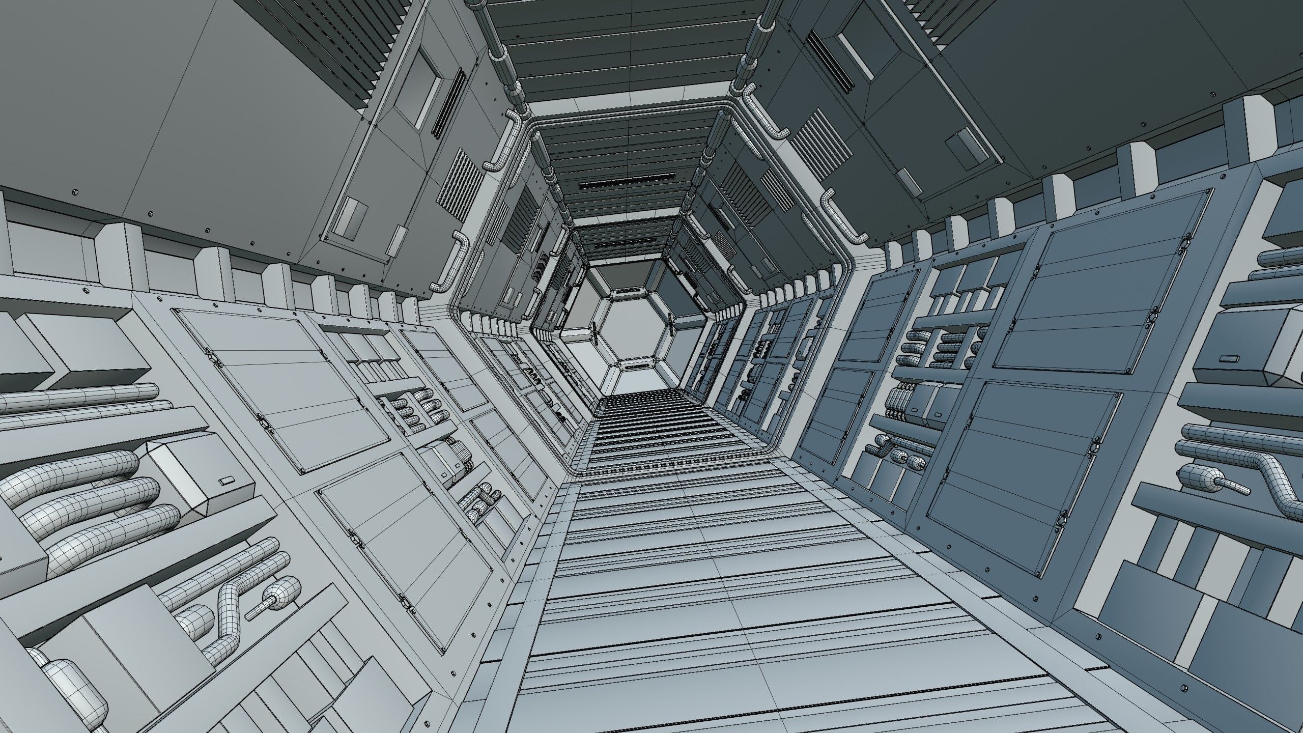 Space Station Corridor 3D model_23