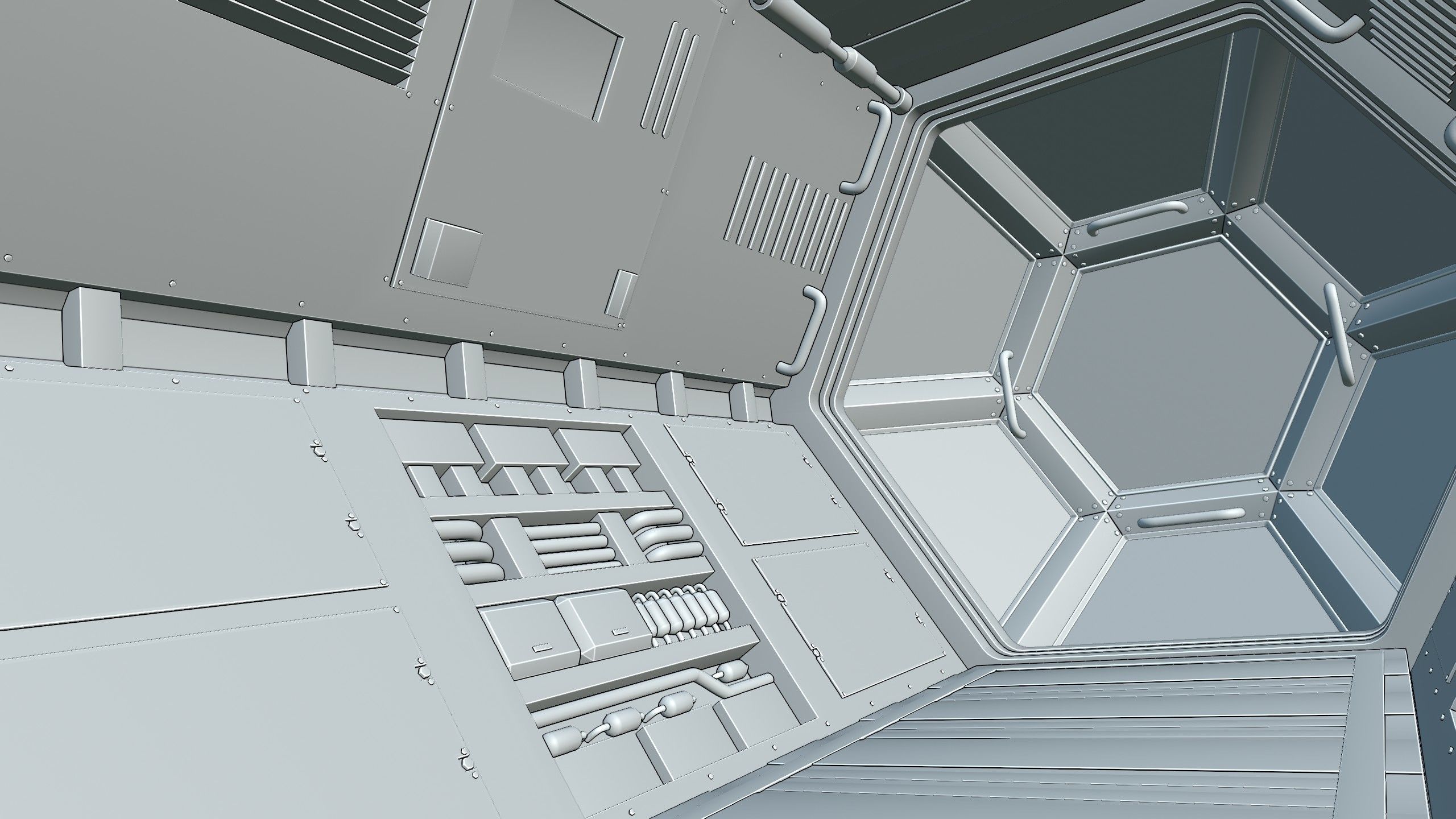 Space Station Corridor 3D model_12
