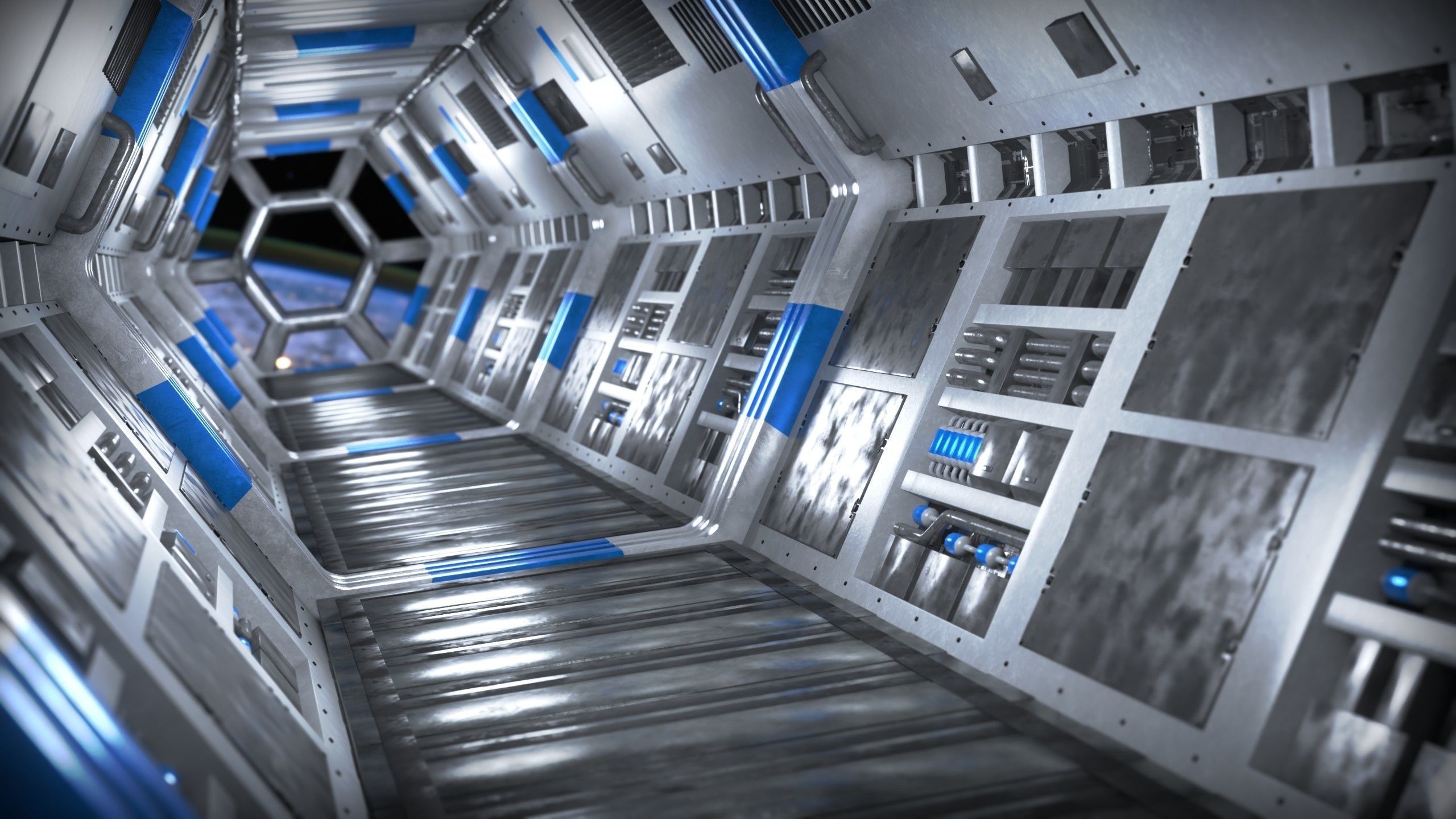 Space Station Corridor 3D model_16