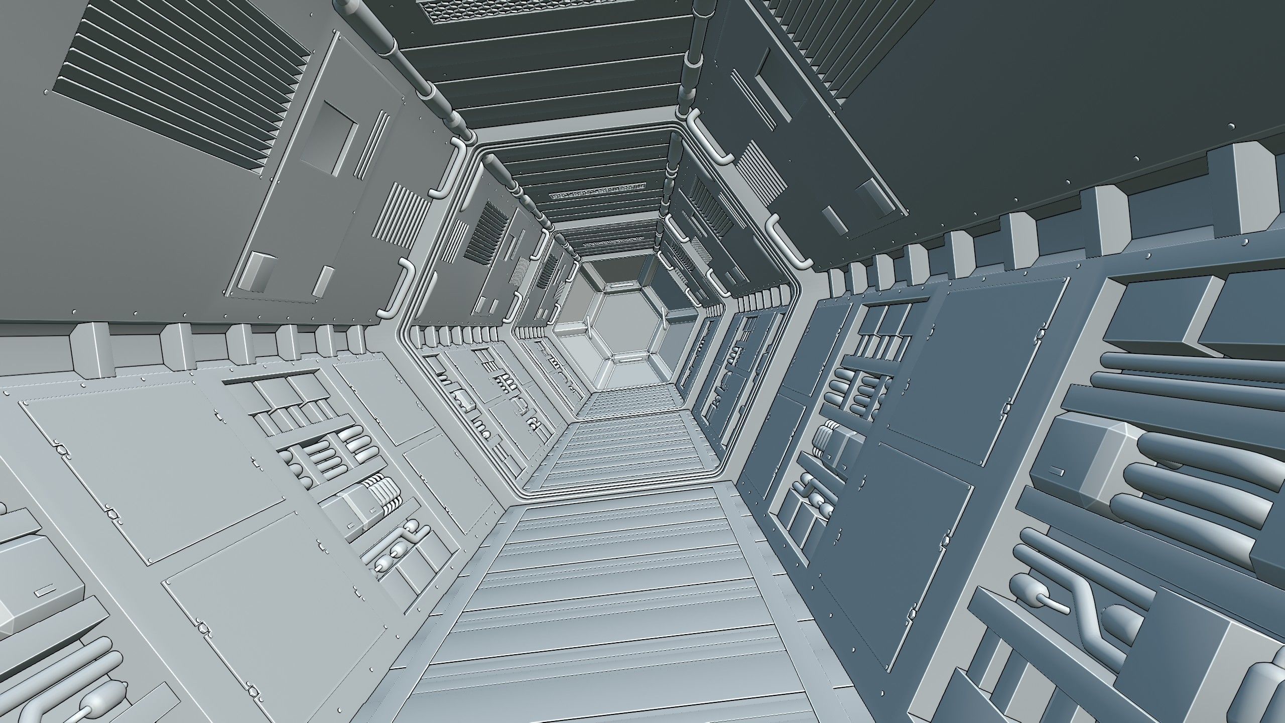 Space Station Corridor 3D model_24