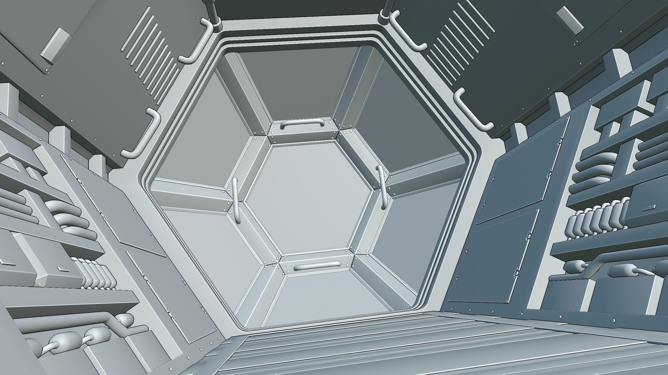 Space Station Corridor 3D model_14