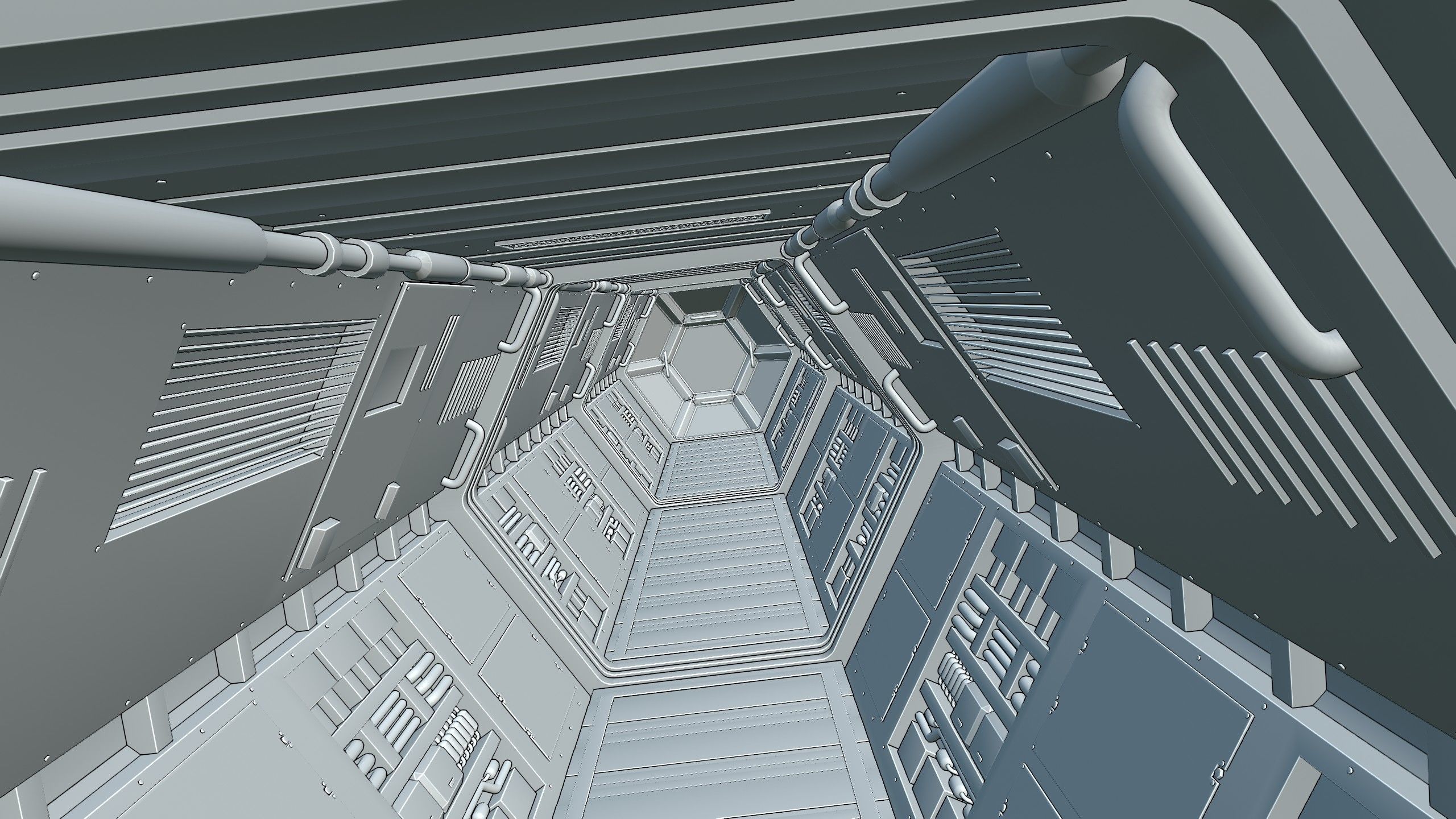 Space Station Corridor 3D model_25