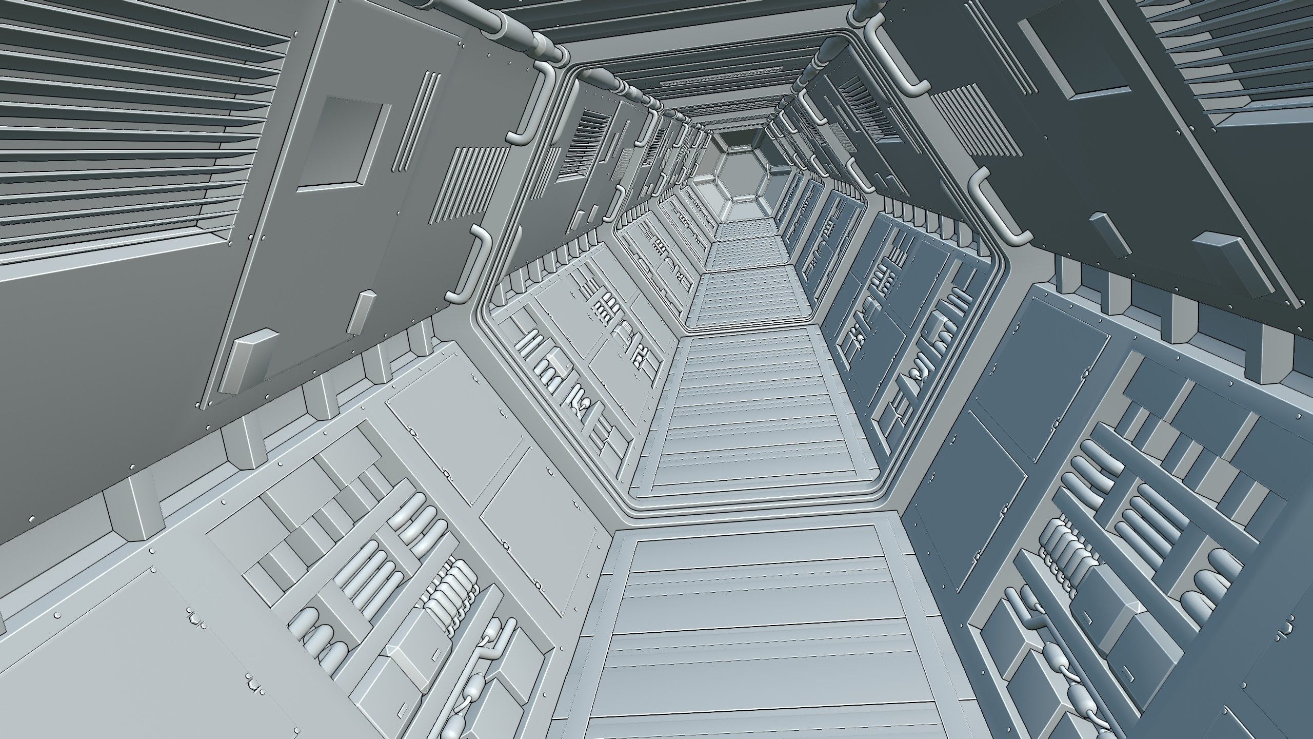 Space Station Corridor 3D model_19