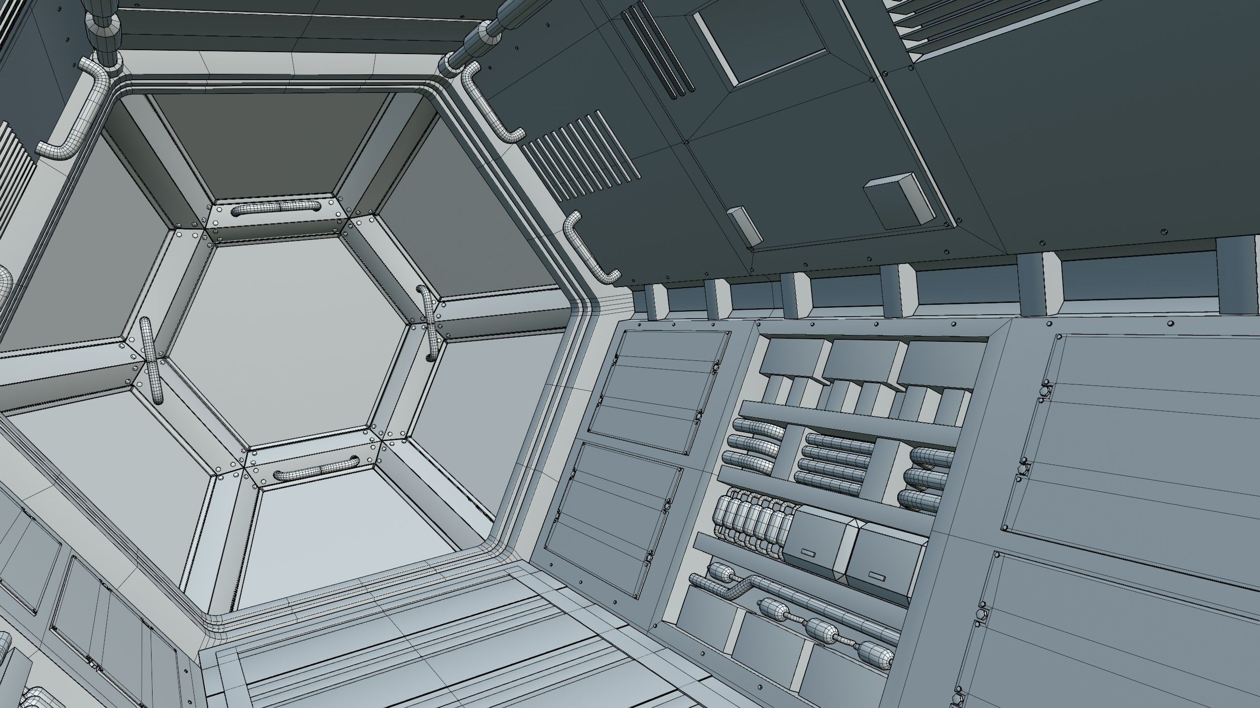 Space Station Corridor 3D model_22