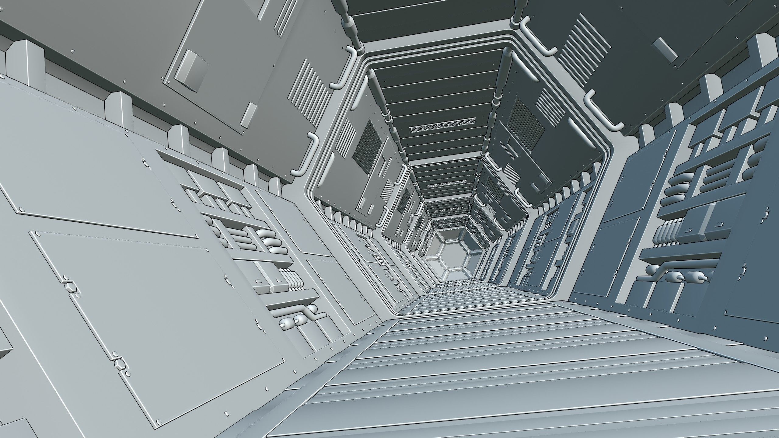 Space Station Corridor 3D model_10