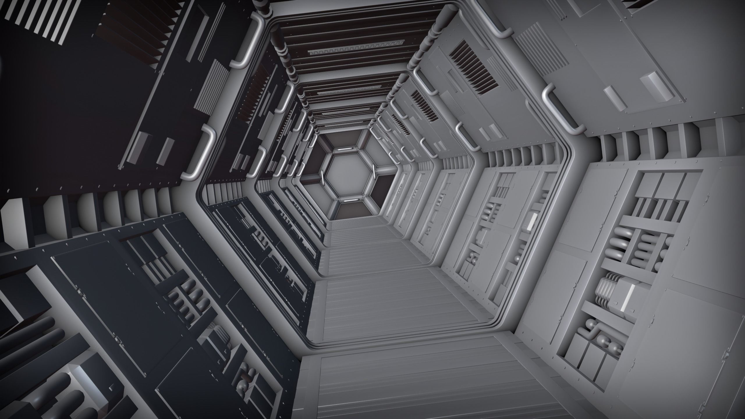 Space Station Corridor 3D model_3