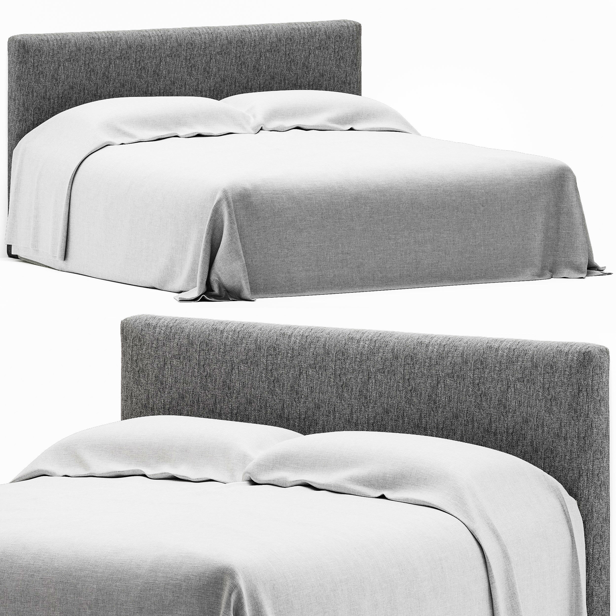 linen bedding 8 3D model_1