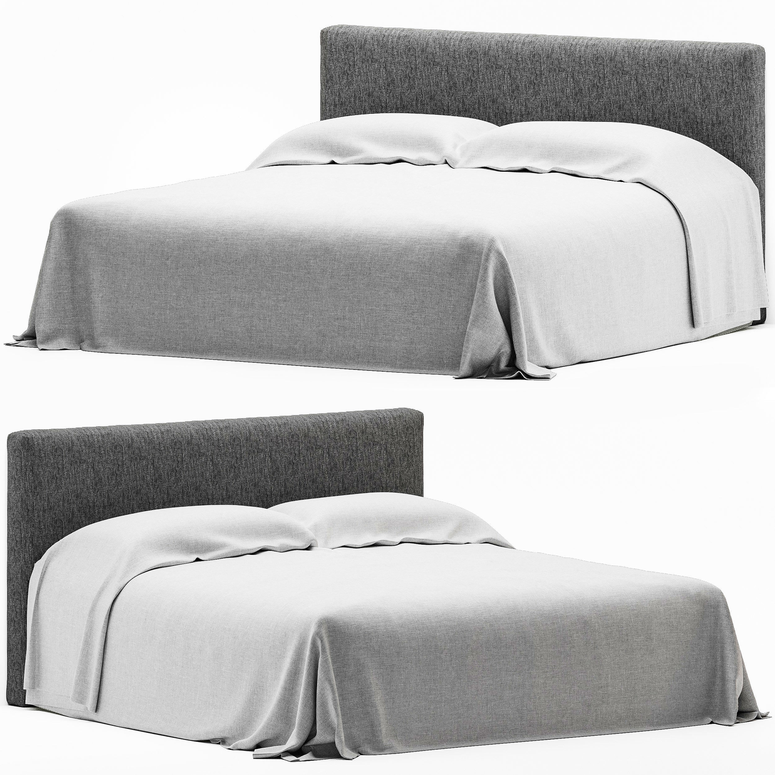 linen bedding 8 3D model_2