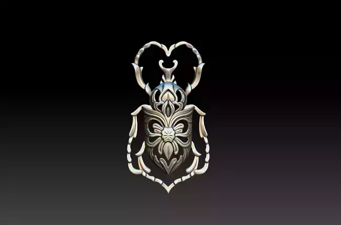 3d STL models Scarab Beetle  printable Pendant with insect idea