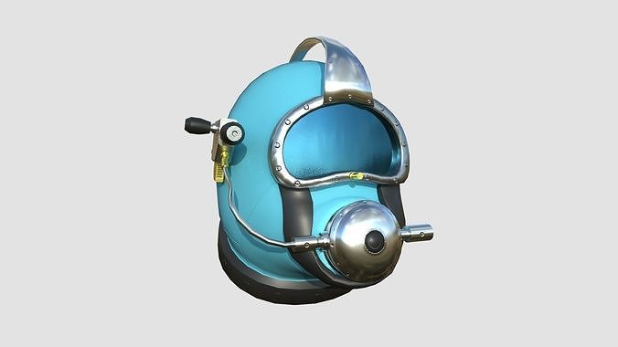 Diving Helmet B 02 Blue - Character Design Fashion Low-poly 3D model