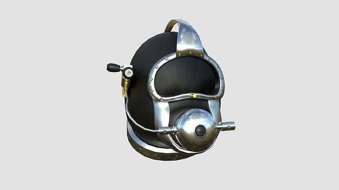 Diving Helmet B 03 Black - Character Design Fashion Low-poly 3D model
