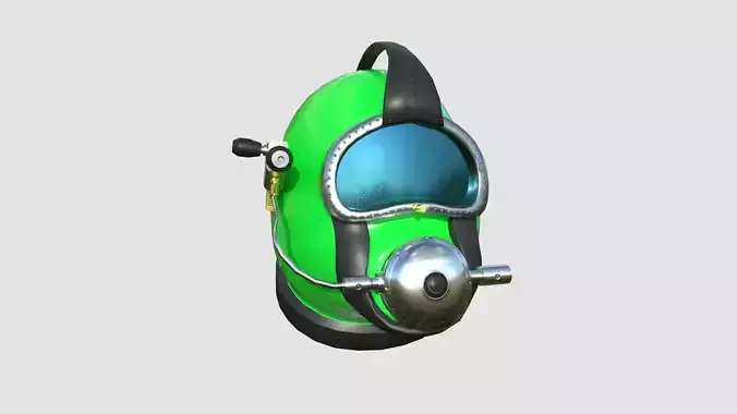 Diving Helmet B 04 Green - Character Design Fashion