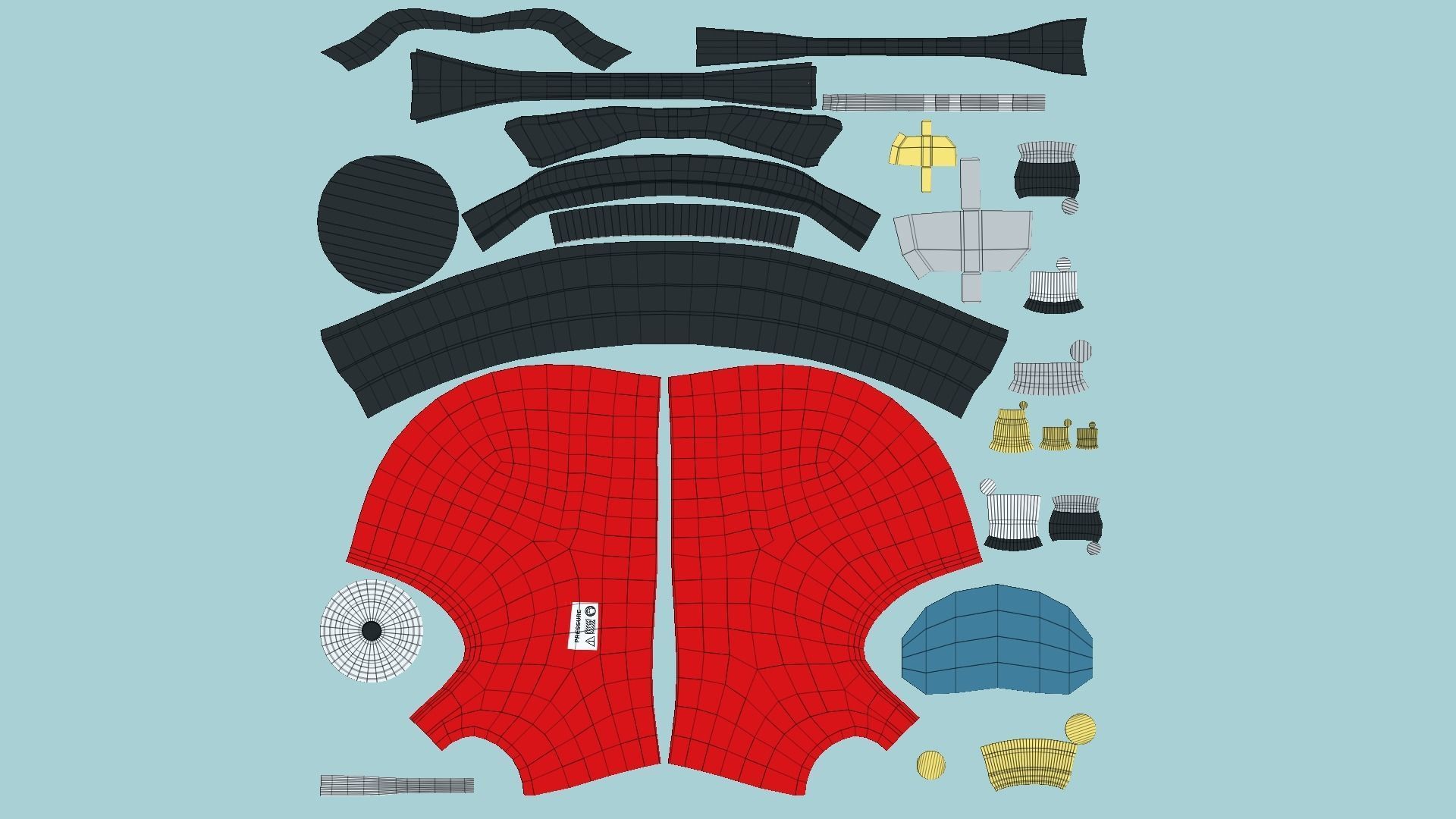 Diving Helmet B 05 Red - Character Design Fashion Low-poly 3D model_5