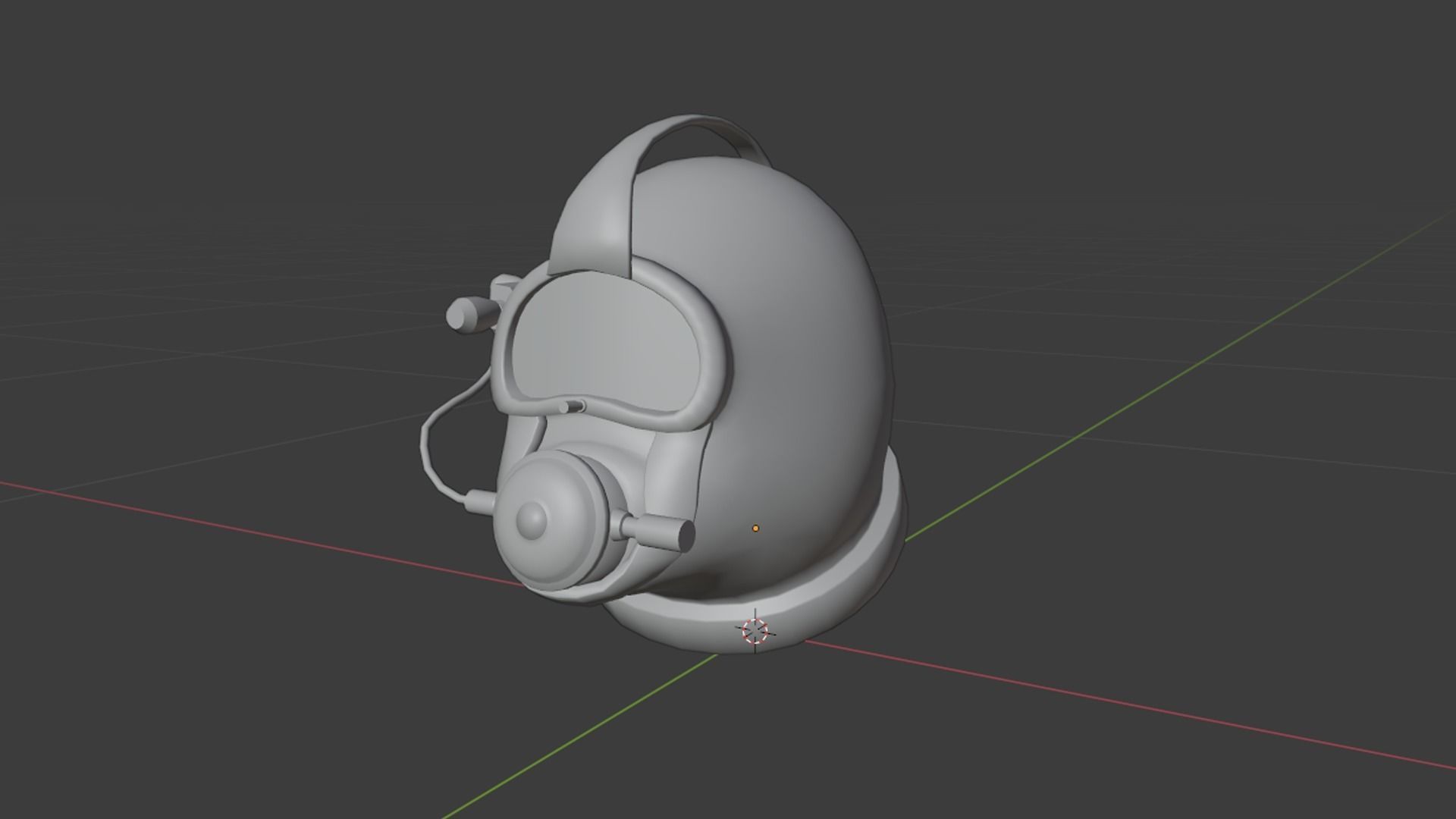 Diving Helmet B 05 Red - Character Design Fashion Low-poly 3D model_7