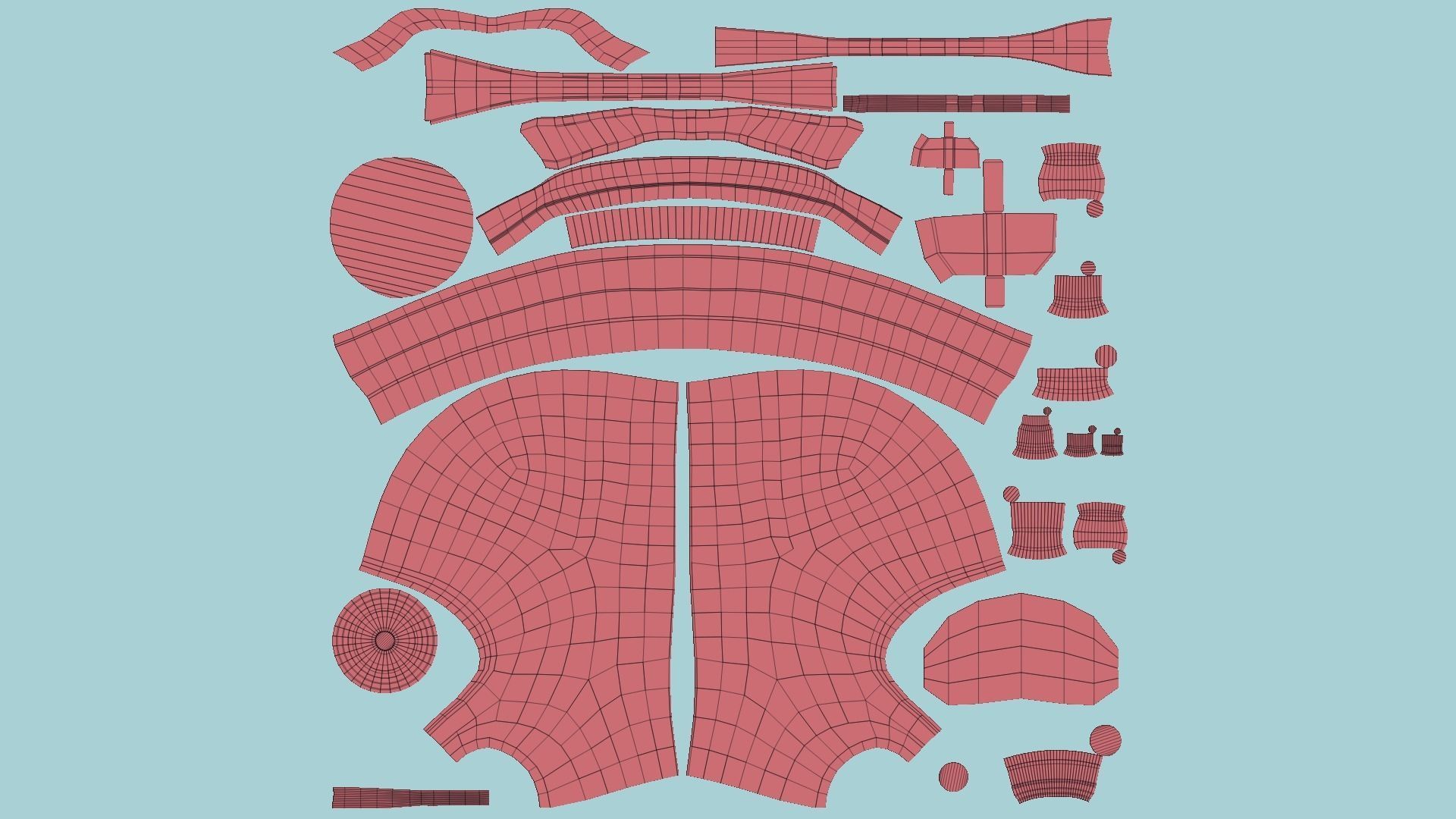 Diving Helmet B 05 Red - Character Design Fashion Low-poly 3D model_11