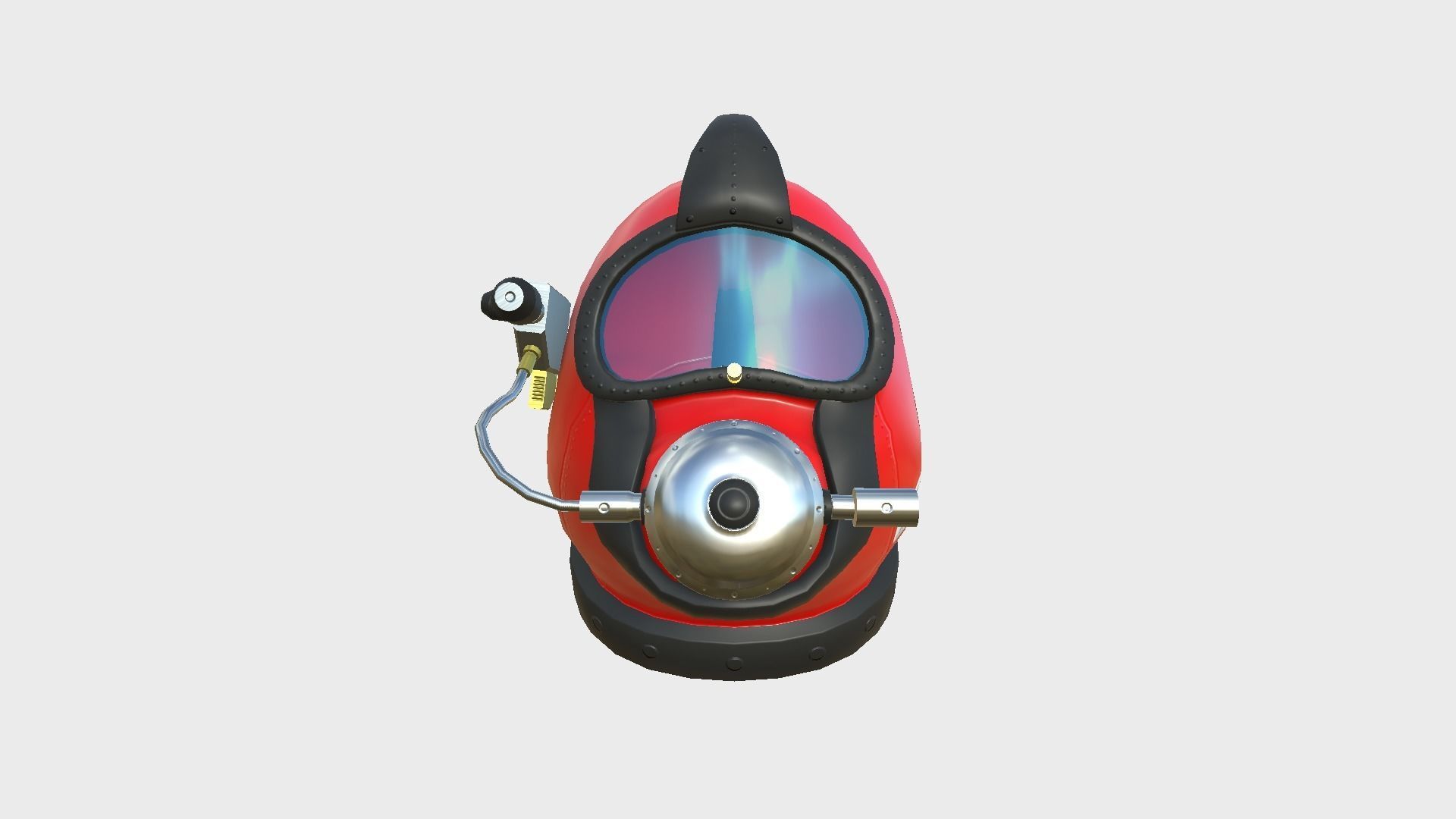 Diving Helmet B 05 Red - Character Design Fashion Low-poly 3D model_4
