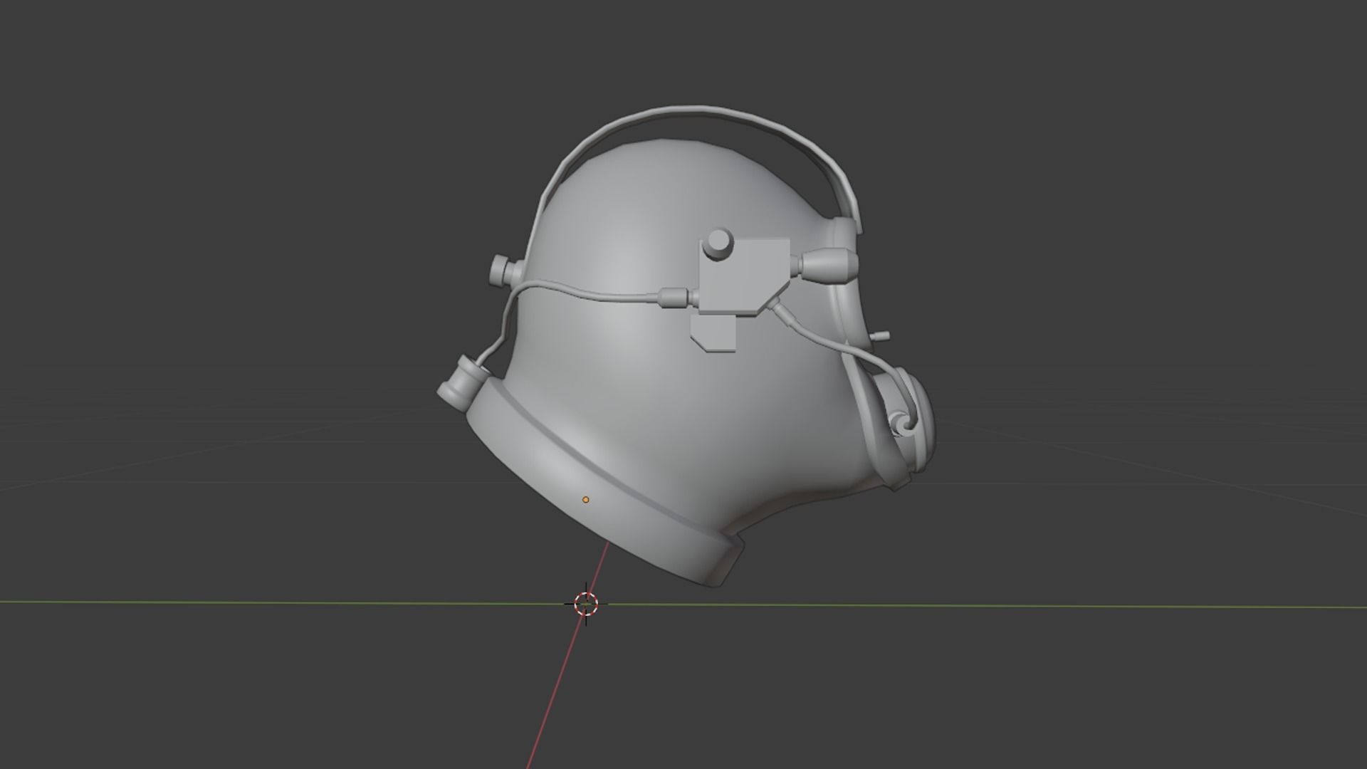 Diving Helmet B 05 Red - Character Design Fashion Low-poly 3D model_8