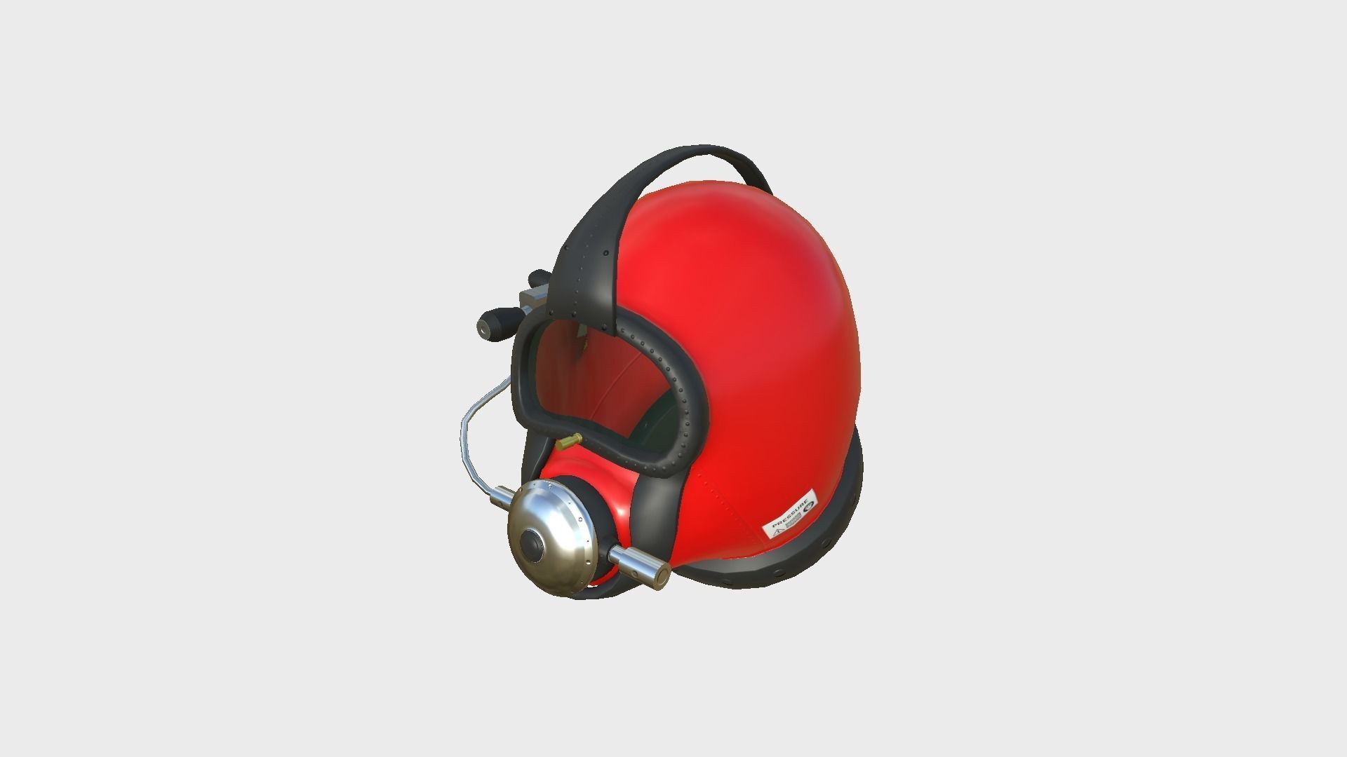 Diving Helmet B 05 Red - Character Design Fashion Low-poly 3D model_2