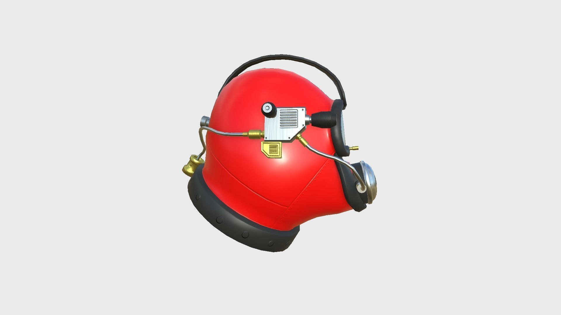 Diving Helmet B 05 Red - Character Design Fashion Low-poly 3D model_1