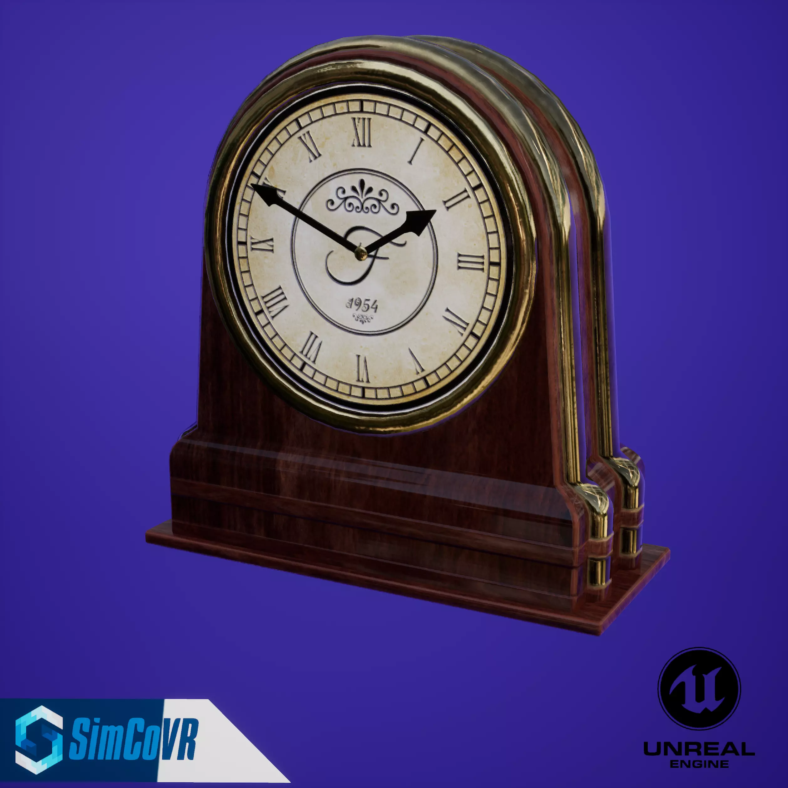 Desk Clock VR Ready Free low-poly 3D model_0
