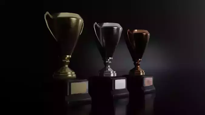 Gold silver bronze trophy cup for award winner champion victory