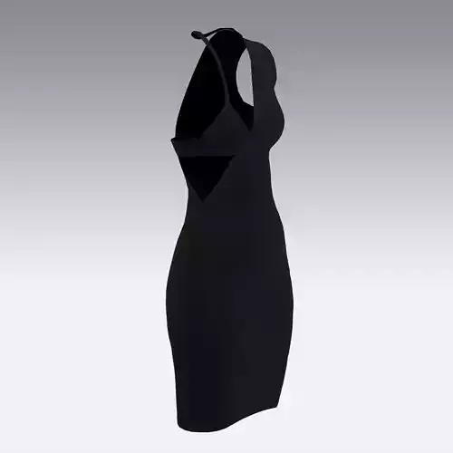 DRESS ASYMETRIC ONE SOULDER BLACK SMALL