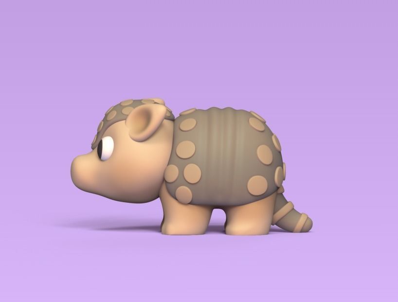 Cute Armadillo 3D print model_2