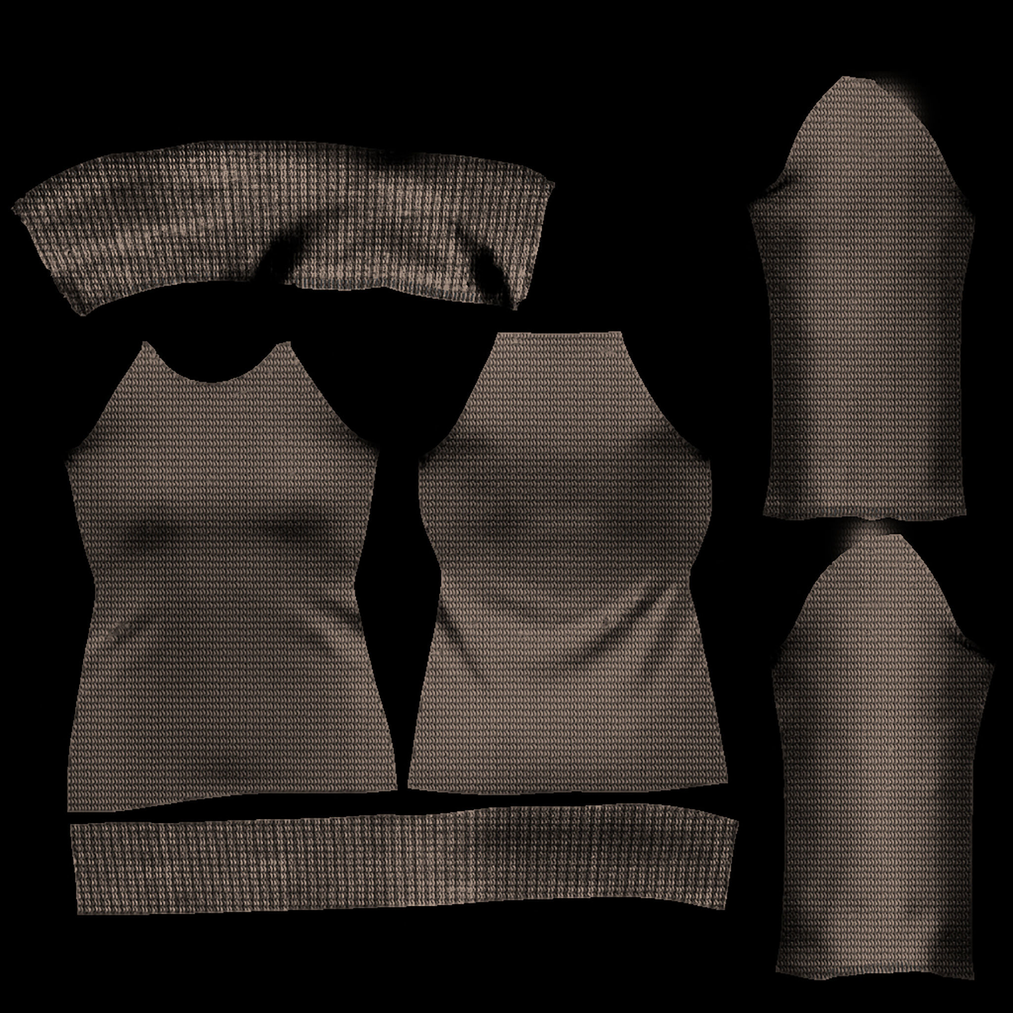 Roll Neck Sweater Dress Low-poly 3D model_8