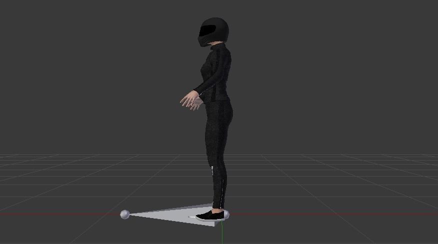 Woman Motorcyclist Low-poly 3D model_11