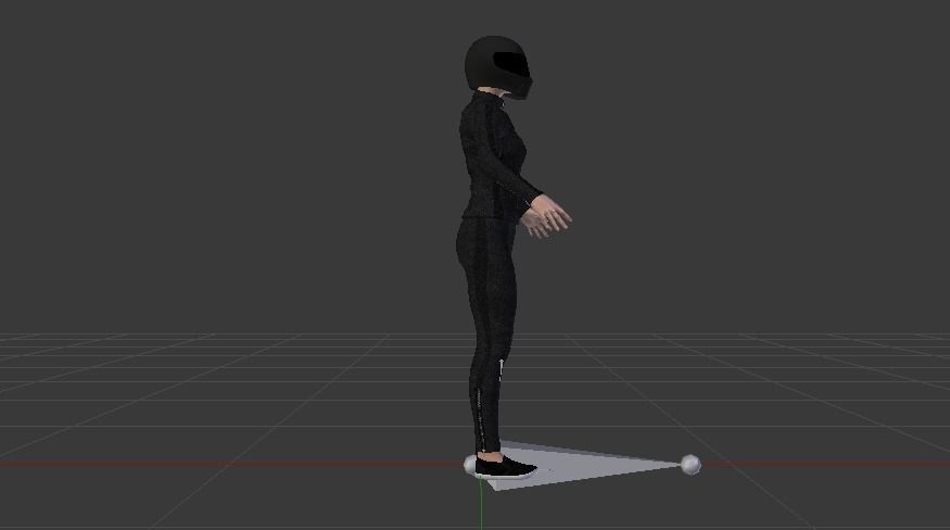 Woman Motorcyclist Low-poly 3D model_9