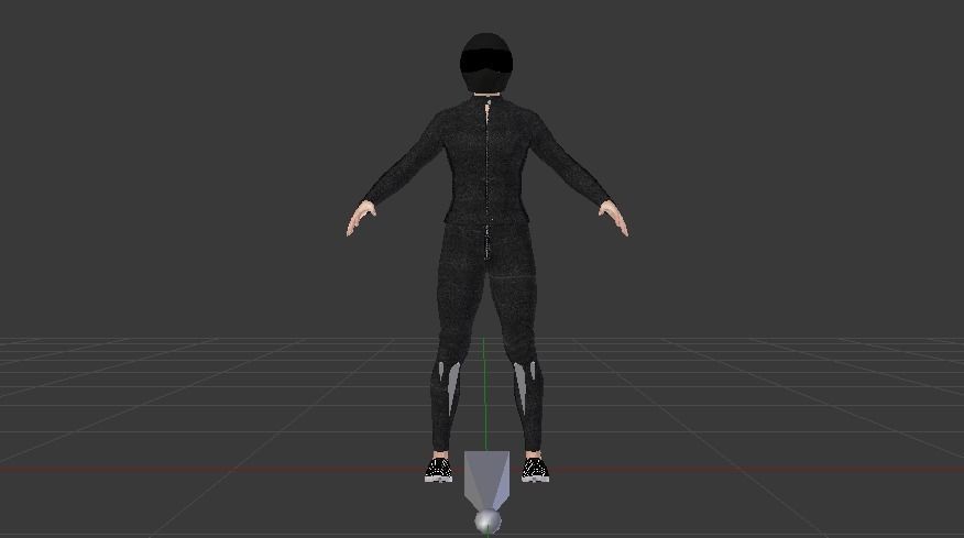 Woman Motorcyclist Low-poly 3D model_4