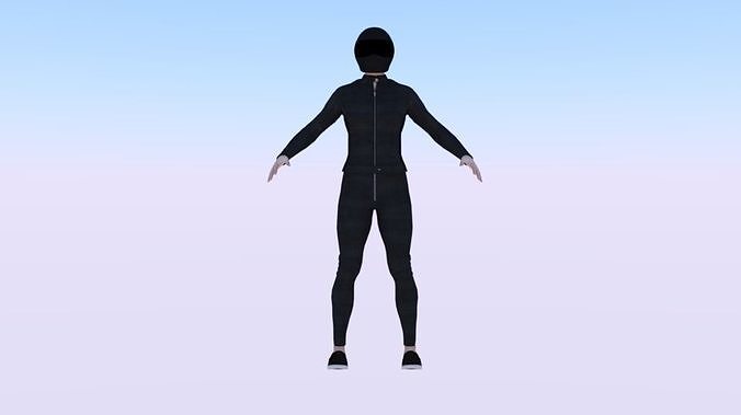 Woman Motorcyclist Low-poly 3D model