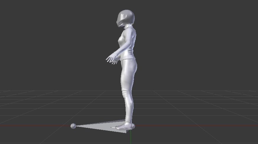 Woman Motorcyclist Low-poly 3D model_15