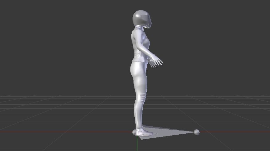 Woman Motorcyclist Low-poly 3D model_13