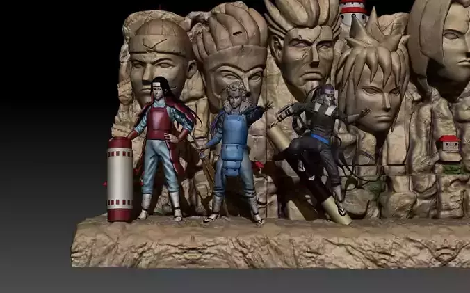 NARUTO WALL OF HOKAGE 3D print model