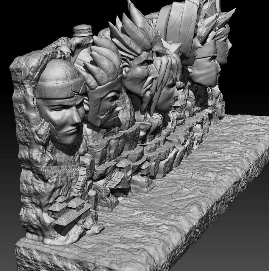 NARUTO WALL OF HOKAGE 3D print model_6