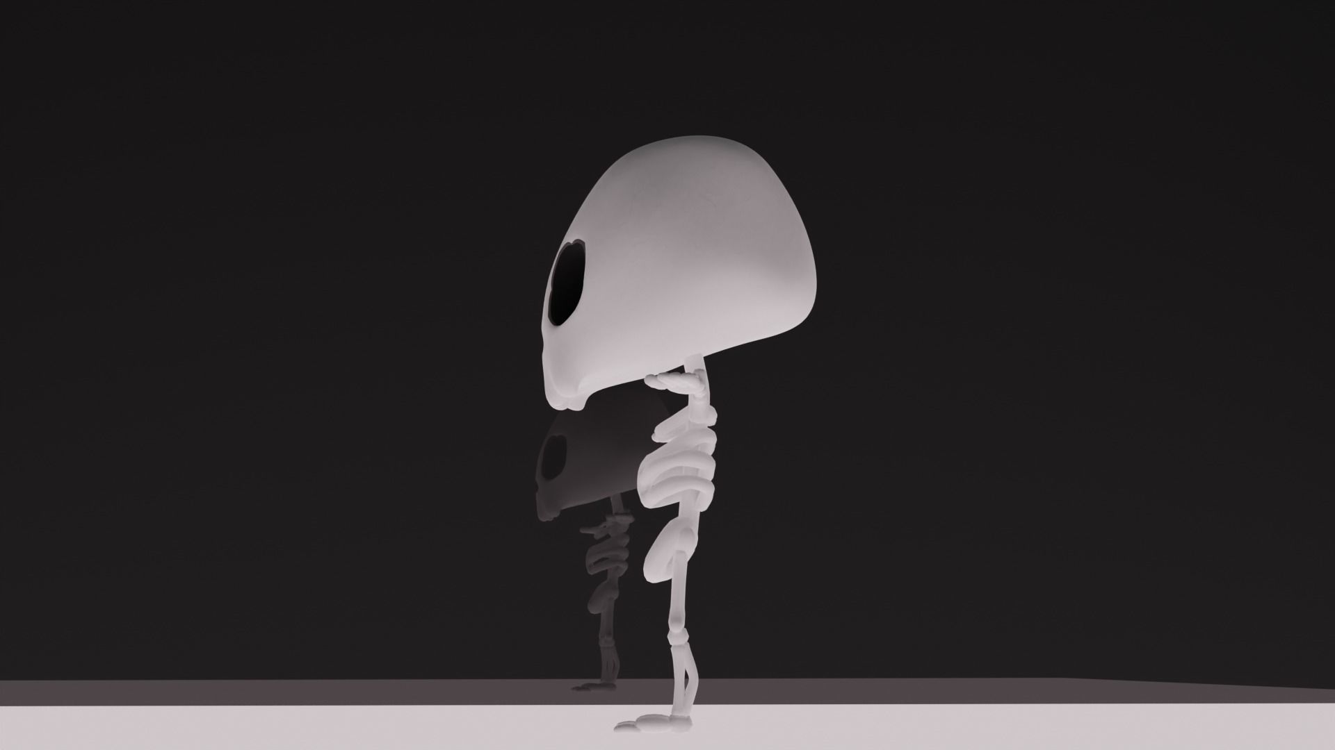 Ghost skeleton and pumkin monster Low-poly 3D model_12