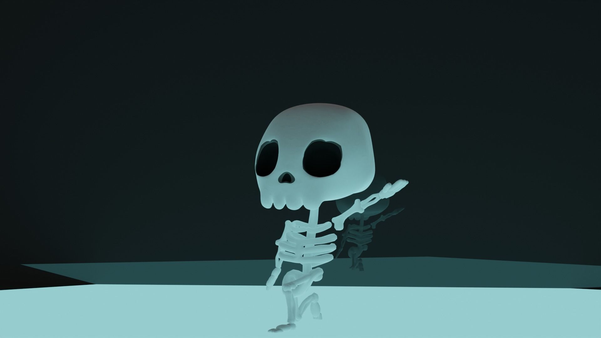 Ghost skeleton and pumkin monster Low-poly 3D model_14