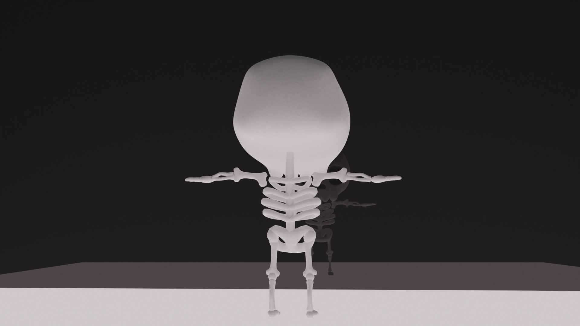 Ghost skeleton and pumkin monster Low-poly 3D model_13