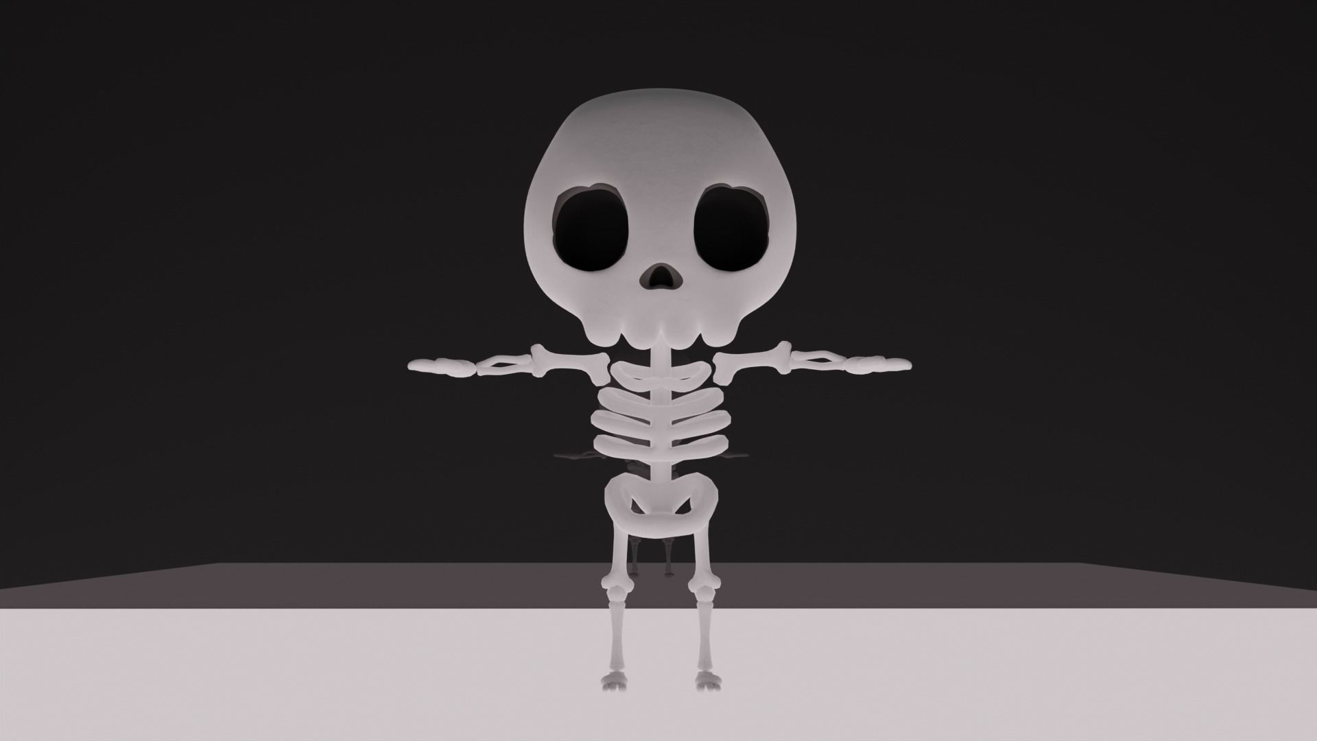 Ghost skeleton and pumkin monster Low-poly 3D model_11