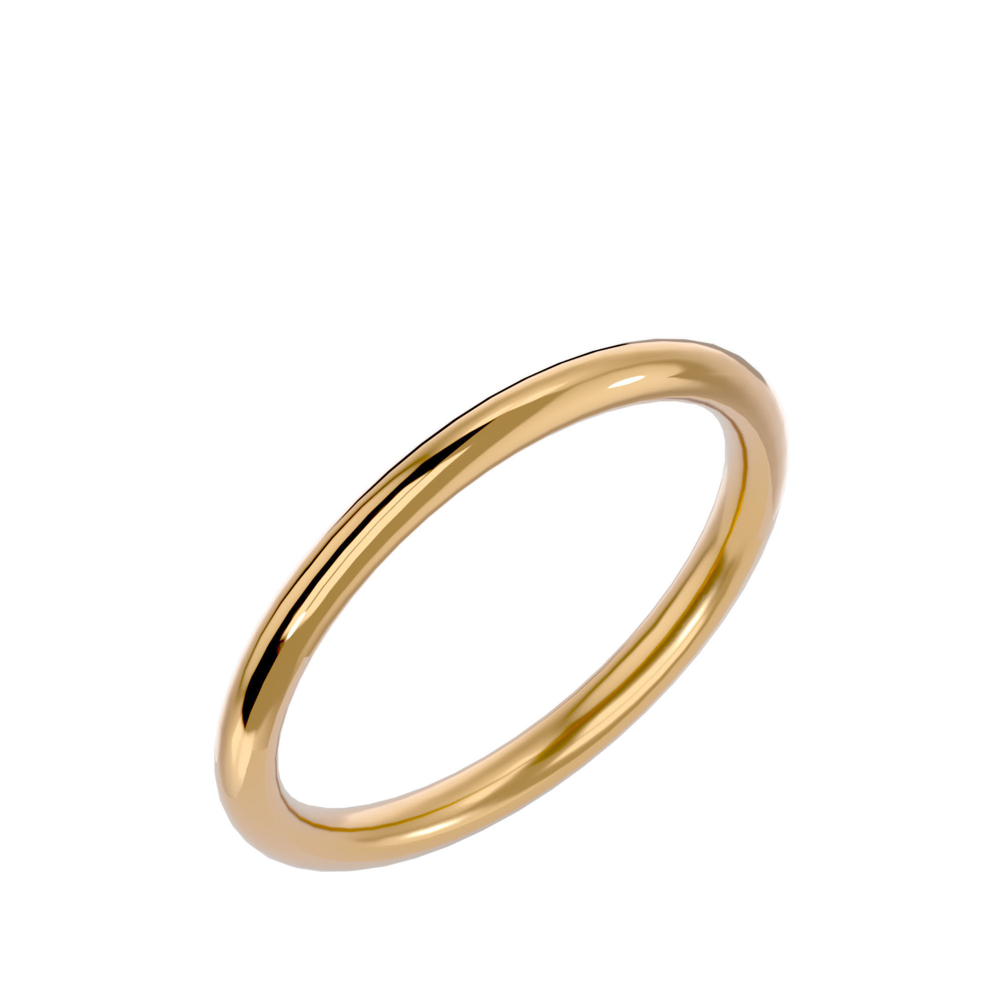 Plain Gold Wedding Engagement Band Ring with 360 Animation 3D print model_11