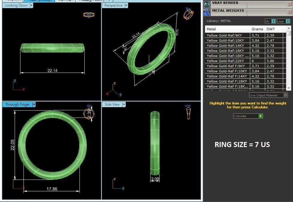 Plain Gold Wedding Engagement Band Ring with 360 Animation 3D print model_13
