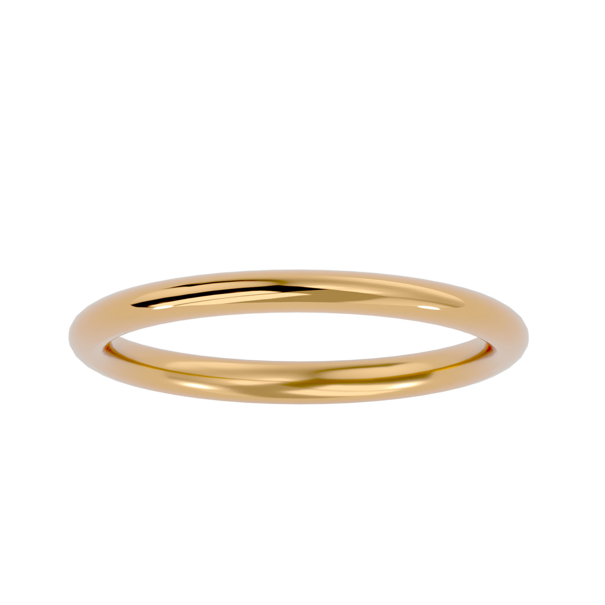 Plain Gold Wedding Engagement Band Ring with 360 Animation 3D print model_2