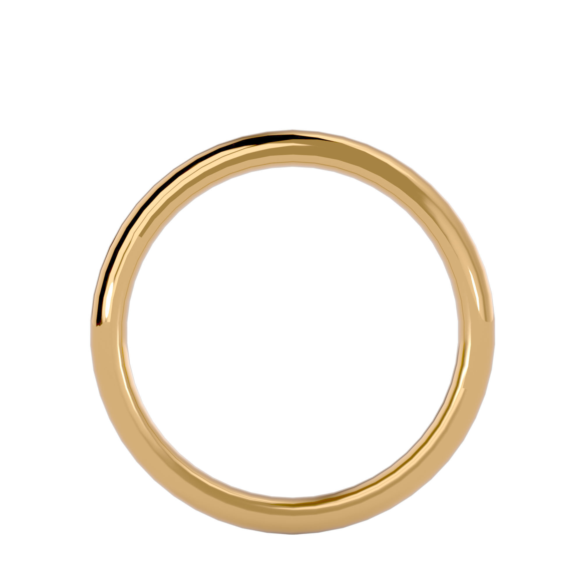 Plain Gold Wedding Engagement Band Ring with 360 Animation 3D print model_5