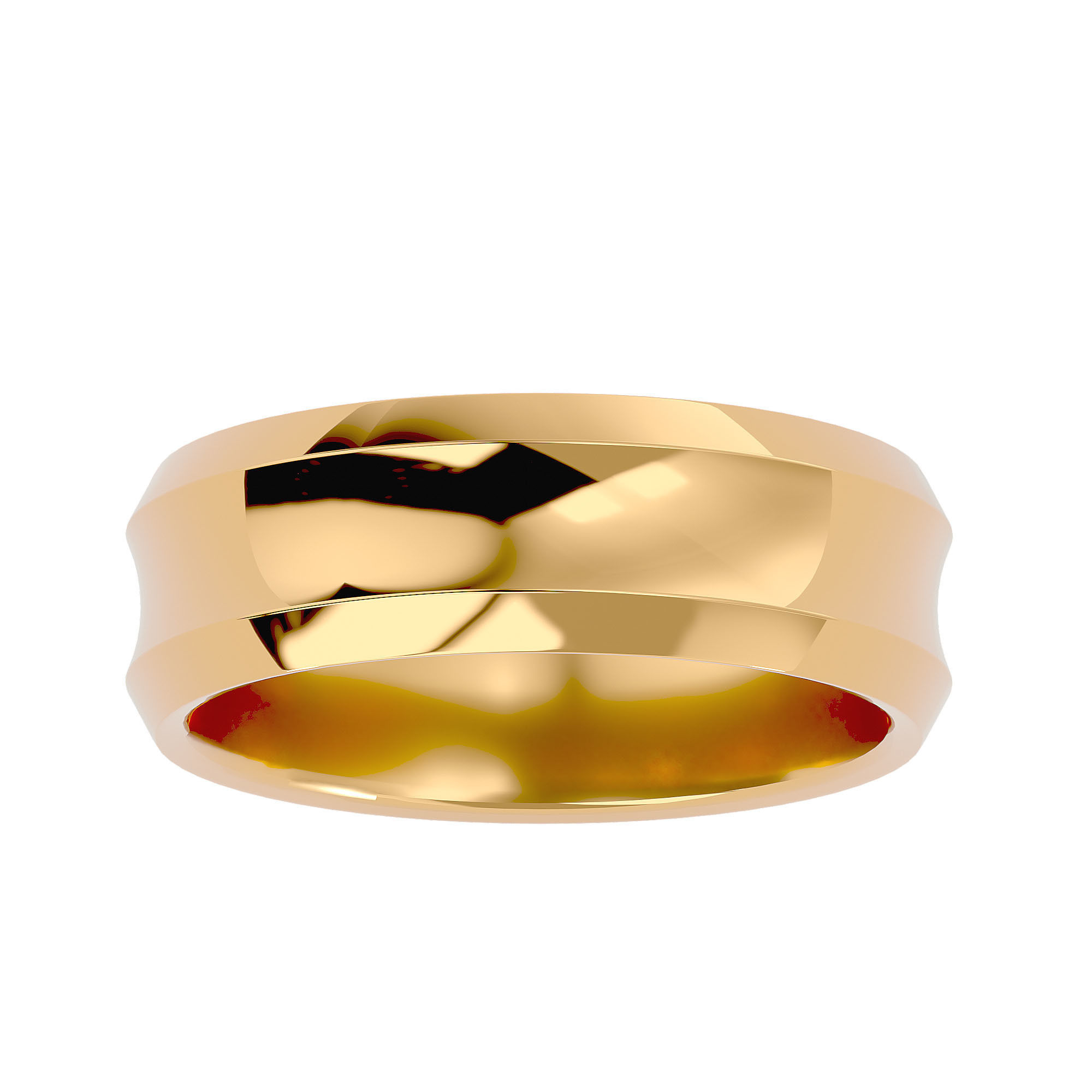 Plain Gold Wedding Engagement Band Ring with 360 Animation 3D print model_1