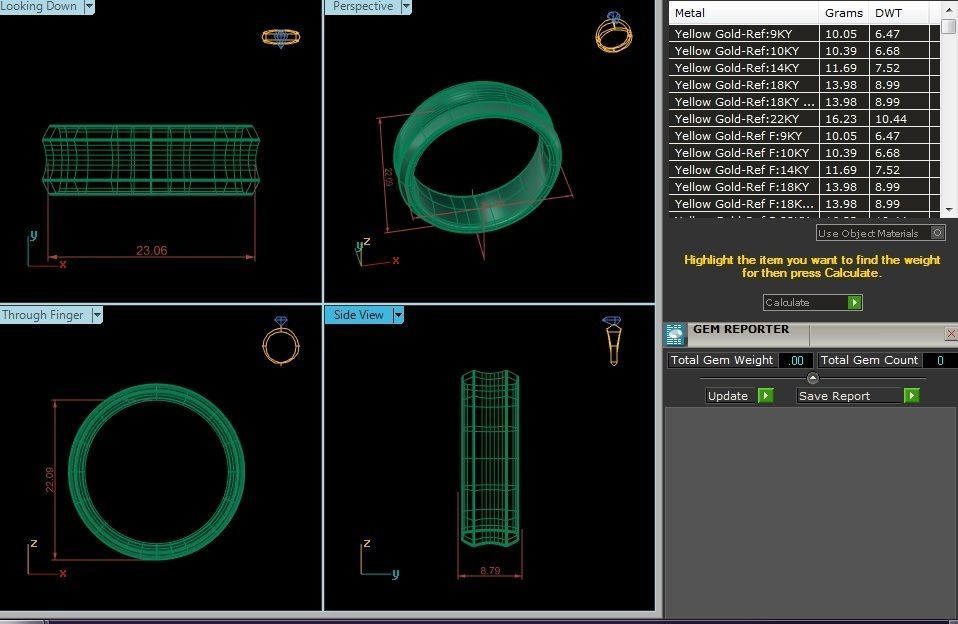 Plain Gold Wedding Engagement Band Ring with 360 Animation 3D print model_12