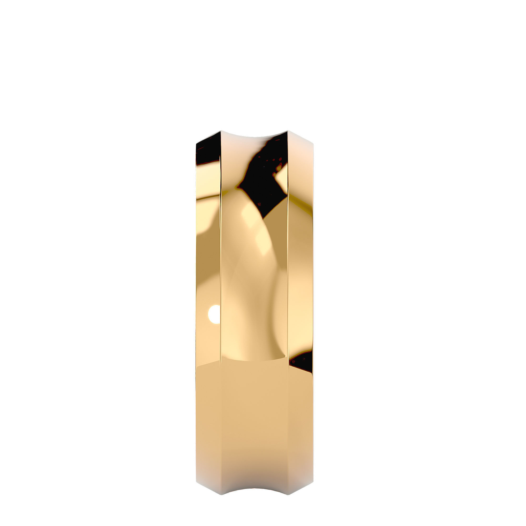 Plain Gold Wedding Engagement Band Ring with 360 Animation 3D print model_6