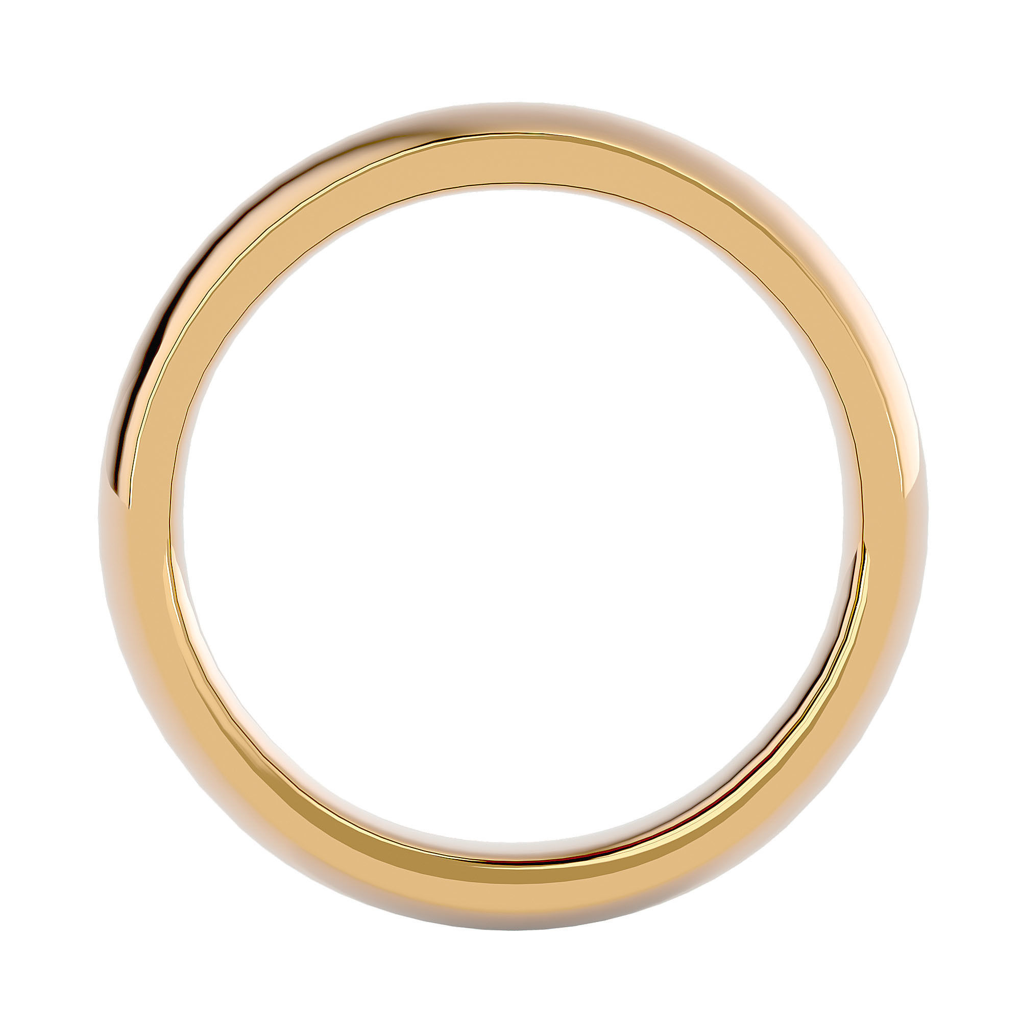 Plain Gold Wedding Engagement Band Ring with 360 Animation 3D print model_4