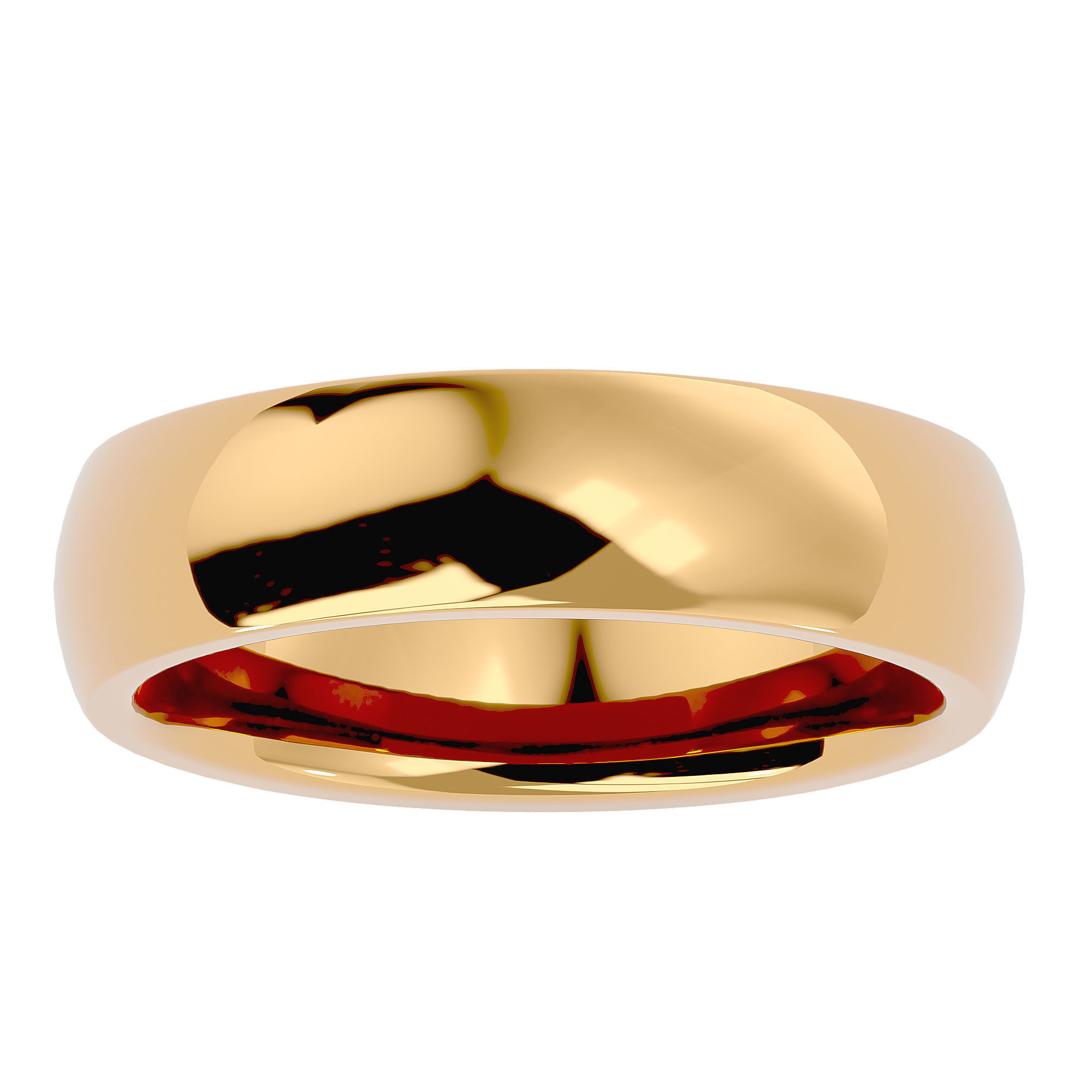 Plain Gold Wedding Engagement Band Ring with 360 Animation 3D print model_1