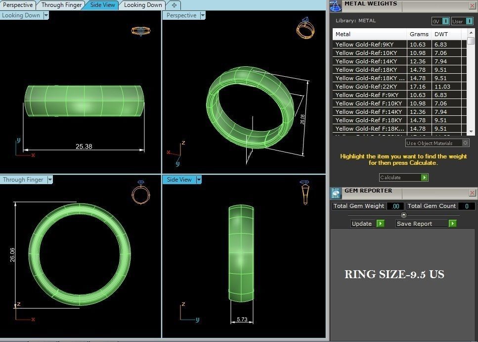 Plain Gold Wedding Engagement Band Ring with 360 Animation 3D print model_12